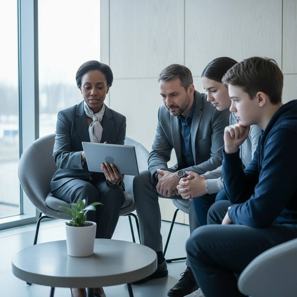 Advisor with clients